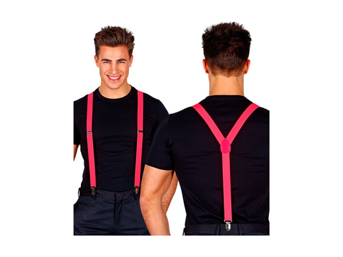 Neonowe różowe szelki disco