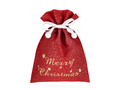 Worek Mikołaja na prezenty tłoczony bordowy - 23 x 33 cm - 1 szt.