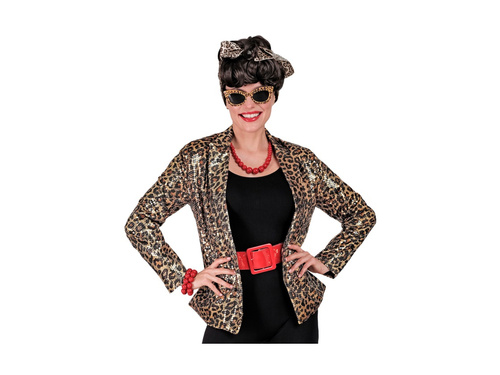 Imprezowa marynarka Party Fashion - złota cekinowa panterka