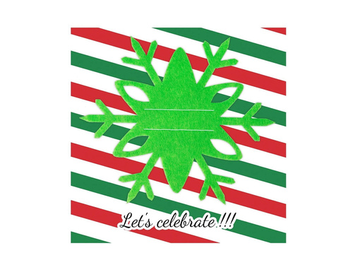 Etui na sztućce Śnieżynka zielona - 6 szt.