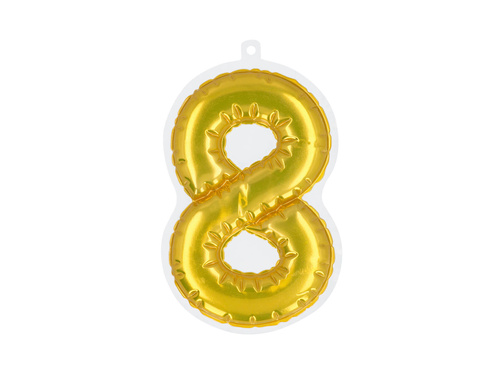 Dekoracja samoprzylepna cyfra osiem złota - 1 szt.