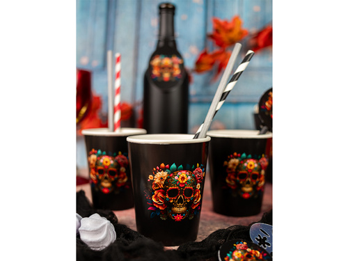 Kubeczki papierowe na Halloween Dia De Los Muertos - 250 ml - 6 szt.