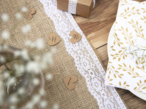 Dekoracja bieżnik na stół jutowy - 2,75 m - 1 szt.