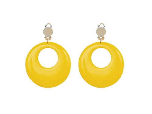 Kolczyki klipsy żółte neonowe