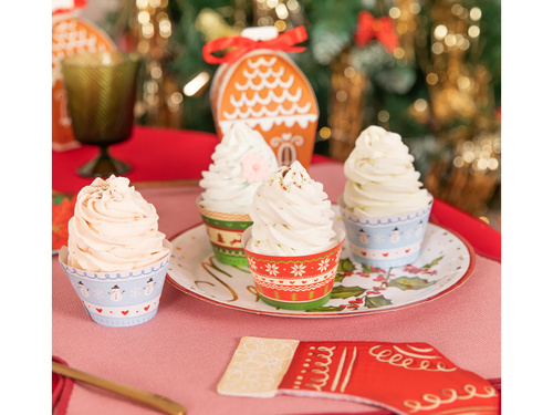 Papilotki na babeczki Sweterki na Boże Narodzenie - 12 szt.