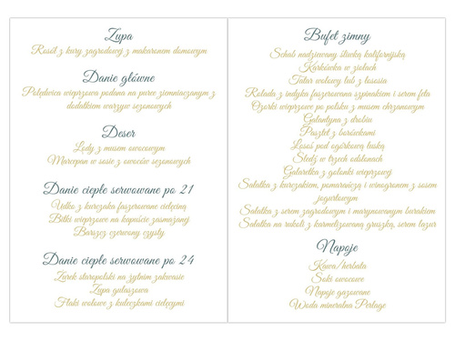 Weselne menu - 4 szt.