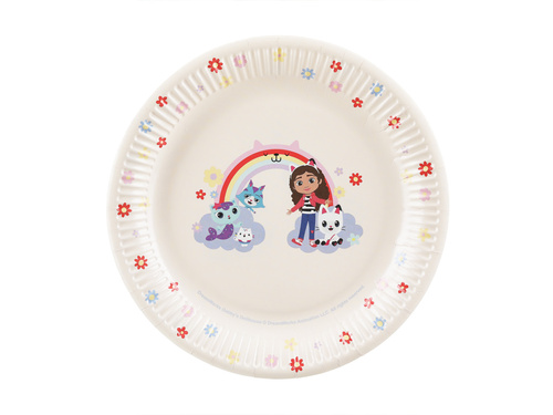 Talerzyki papierowe na urodziny Koci domek Gabi - 23 cm - 6 szt.