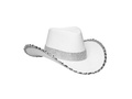 Kapelusz kowbojski z cekinami biały - 1 szt.