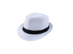 Kapelusz Trilby biały - 1 szt.