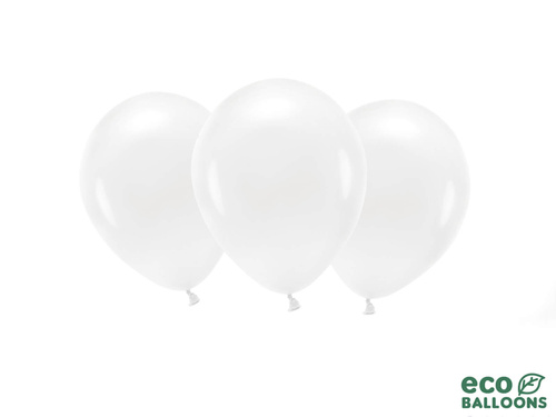 EKO Balony lateksowe pastelowe białe - duże - 10 szt.