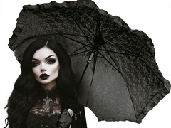 Parasol czarny koronkowy - 70 cm - 1 szt.