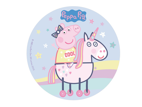 Dekoracyjny opłatek tortowy Świnka Peppa - 20 cm - 1 szt.