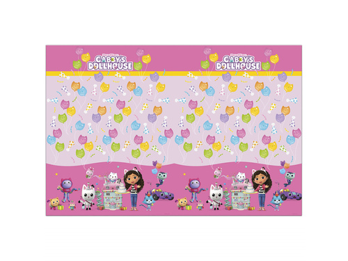 Obrus urodzinowy Koci domek Gabi - 120 x 180 cm - 1 szt.