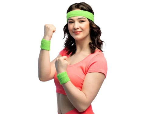 Opaski zielone neonowe Disco lata 80-te - 3 szt.