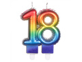 Świeczka na osiemnastkę kolorowa - 18 - osiemnaście