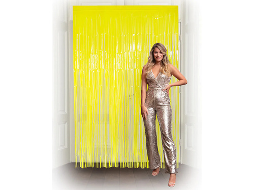 Kurtyna - zasłona na drzwi Neonowa Żółta - 100 x 200 cm