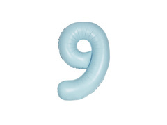 Balon foliowy cyfra 9 błękitny - 86 cm - 1 szt.
