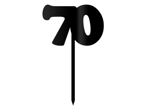 Topper z pleksi czarny na tort 70 - 12 cm