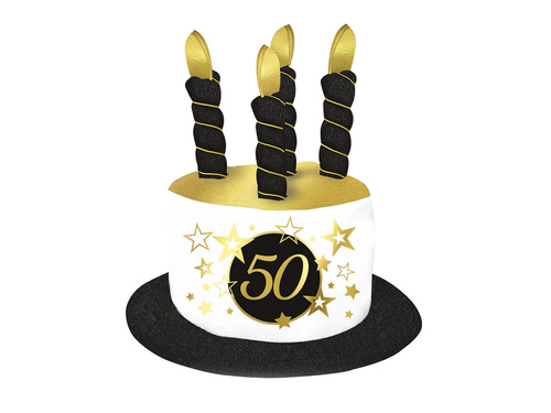 Kapelusz Świeczki na 50 urodziny - 1 szt.