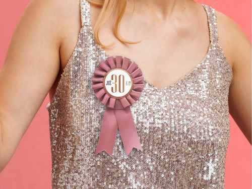 Kotylion Już 30-ka? różowy - 1 szt.