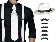 Zestaw gangstera biały - 1 komplet.