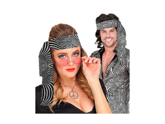 Srebrna opaska Disco Waves lata 70.