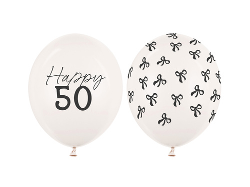 Zestaw balonów lateksowych na pięćdziesiątkę - 30 cm - 6 szt.