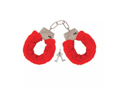 Kajdanki czerwone z futerkiem - 1 szt.