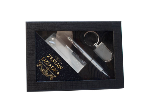 Zestaw prezentowy dla Dziadka wizytownik + długopis i brelok