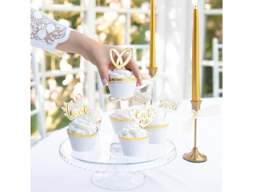 Pikery na muffiny Ślubne - 10 cm - 12 szt.