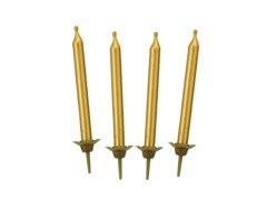 Świeczki urodzinowe złote - 10 szt.