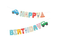 Baner Happy Birthday Auta - 250 cm - 1 szt.