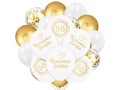 Zestaw balonów komunijnych biało-złoty - 32szt.