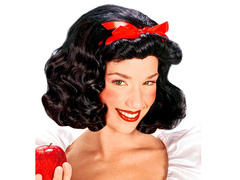 Czarna peruka z kokardką - 1 szt.