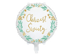 Balony foliowy okrągły Chrzest Święty - 35 cm - 1 szt.