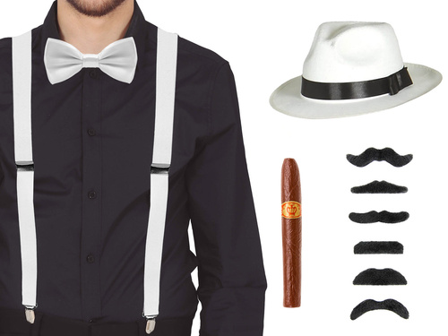 Zestaw gangstera biały - 1 komplet.