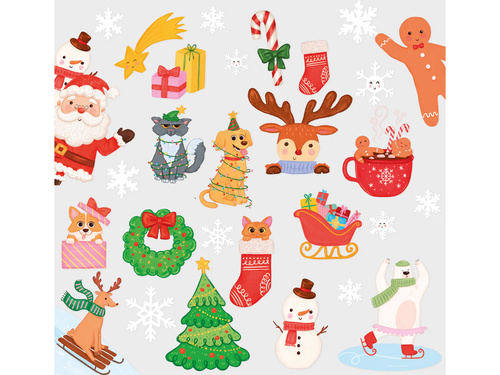 Dekoracja na okno na Boże Narodzenie - 30 elem.