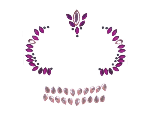 Samoprzylepne klejnociki na twarz Czaszka liliowe