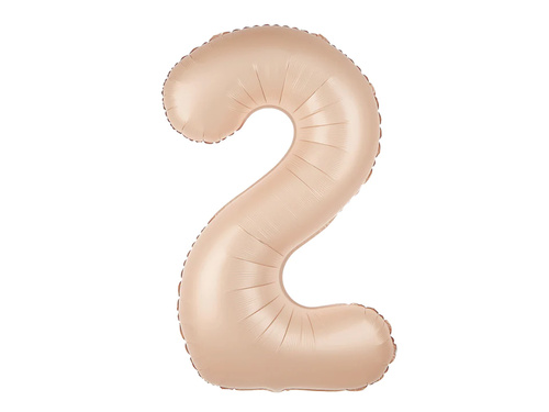 Balon foliowy karmelowa cyfra 2 - 100 cm - 1 szt.