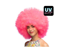 Peruka Afro Sugar neonowa różowa