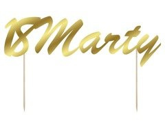 Topper papierowy na tort personalizowany 18 urodziny - 1 szt.