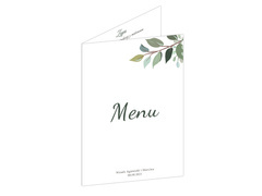 Weselne menu z zielonymi listkami - 4 szt.