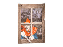 Dekoracja na okno z klaunem na Halloween - 1 szt.