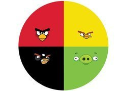 Dekoracyjny opłatek tortowy Angry Birds - 20 cm