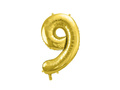Balon foliowy cyfra 9 złota - 72 cm - 1 szt.
