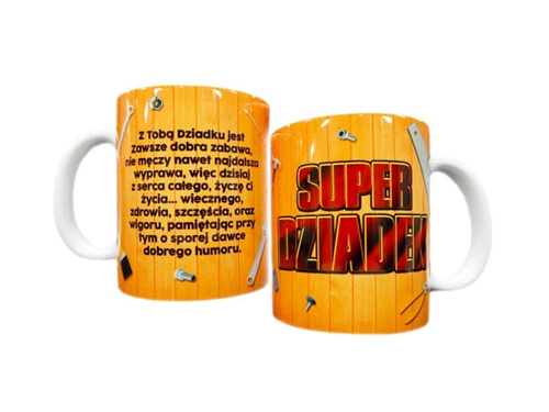 Kubek ceramiczny z wierszykiem Super Dziadek