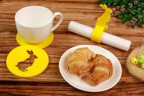 Podstawka pod kubek - Zajączek - 10 cm - 4 szt.