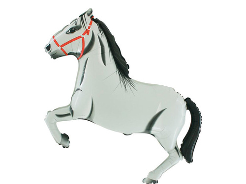 Balon foliowy Konik biały - 105 x 74 cm - 1 szt.