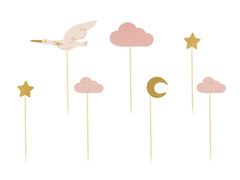 Pikery na Baby Shower różowe - 7 szt.