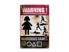 Znak Warning! Dangerous Games - 24 x 36 cm - 1 szt.